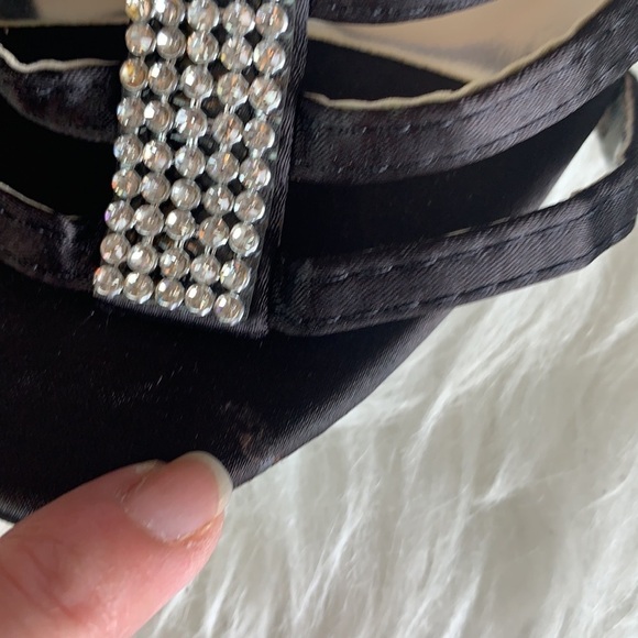 SUPER Me Black/Silver Jeweled Strappy Anklet Heels Platform Sandal SizeEU38 - Picture 13 of 13